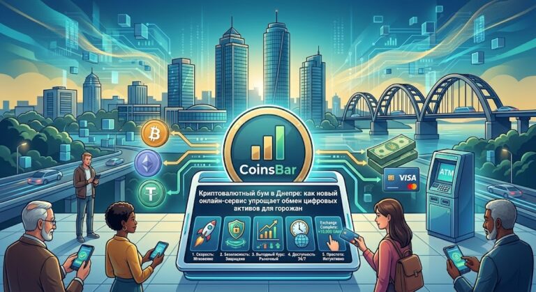 Цифровая эволюция Днепра: как сервис CoinsBar упрощает криптообмен
