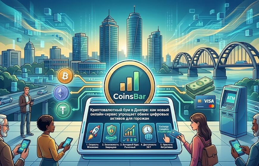 Цифровая эволюция Днепра: как сервис CoinsBar упрощает криптообмен