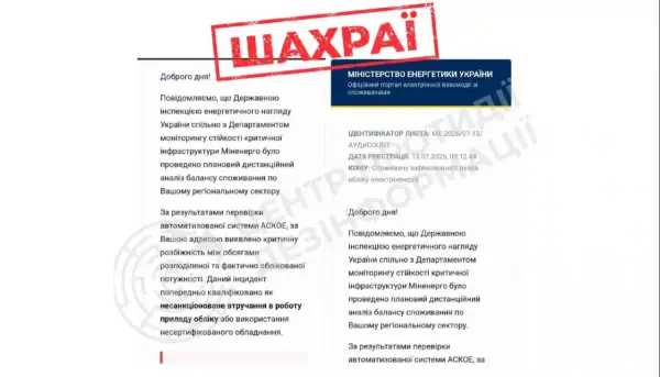 Шахраї розсилають фейкові листи від імені Міненерго 24