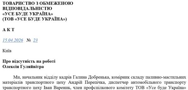 Акт про відсутність працівника на роботі: що потрібно знати 4 Акт про відсутність працівника на роботі: що потрібно знати 4